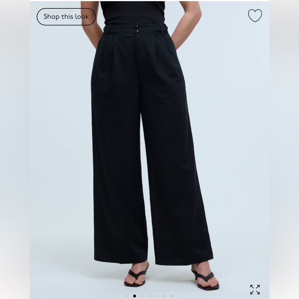NWT The Curvy Harlow Wide-Leg Pant in Drapey Twill in true black 14 and 16